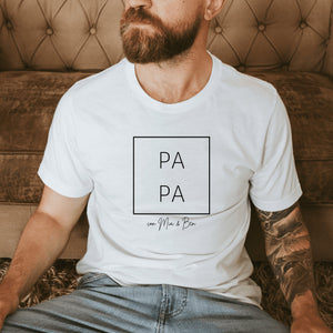 Papa T-Shirt| personalisiert mit Namen| Geschenk| Vatertag| Geburtstag| Geburt| Kinder| grafisch| Set-Möglichkeit - GlamourDesign