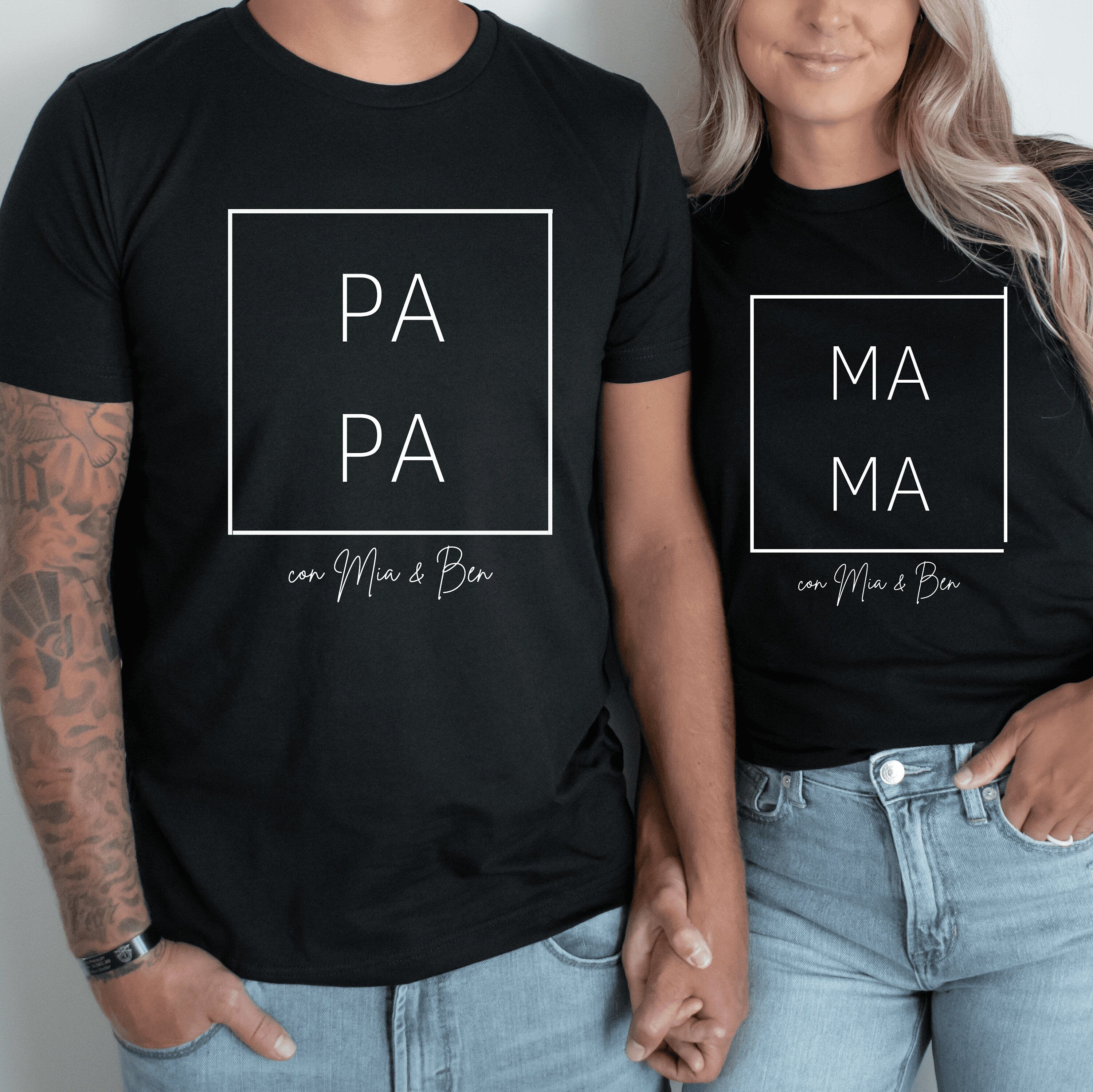 Papa T-Shirt| personalisiert mit Namen| Geschenk| Vatertag| Geburtstag| Geburt| Kinder| grafisch| Set-Möglichkeit - GlamourDesign