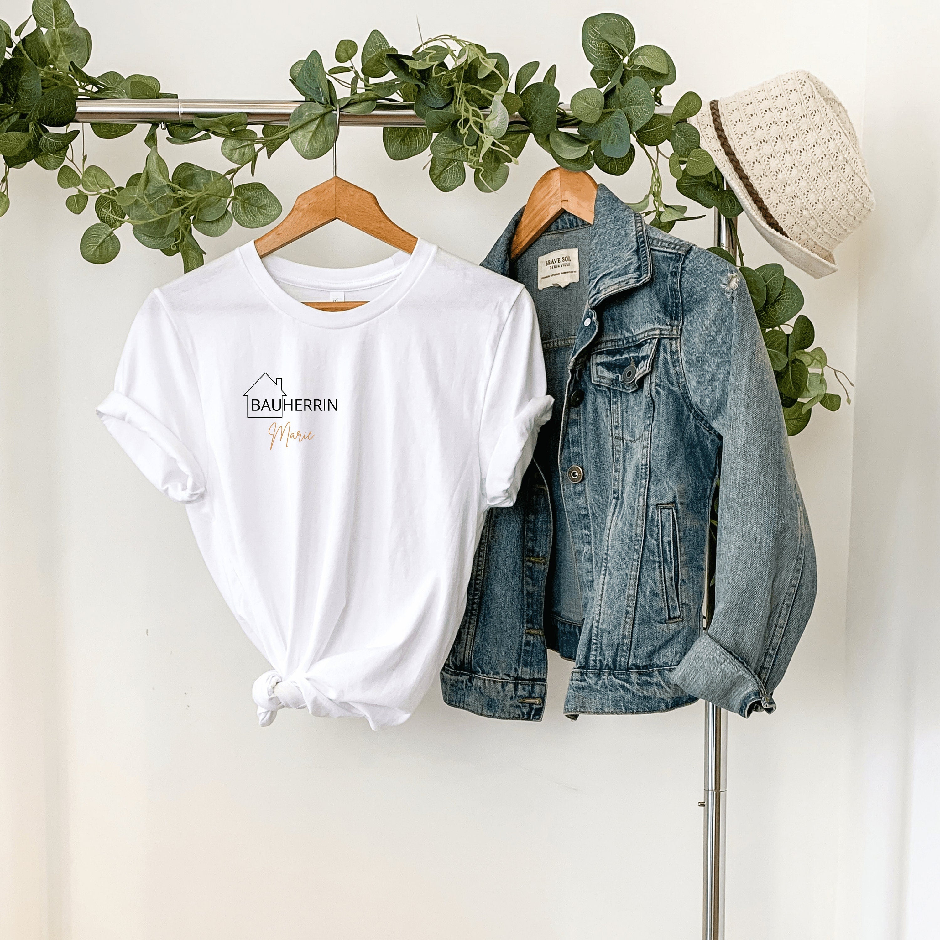 Bauherr Bauherrin T-Shirt| Familien T-Shirt| personalisiert mit Namen| Geschenke für Richtfest, Hauskauf, Hausbau| Set-Möglichkeit - GlamourDesign
