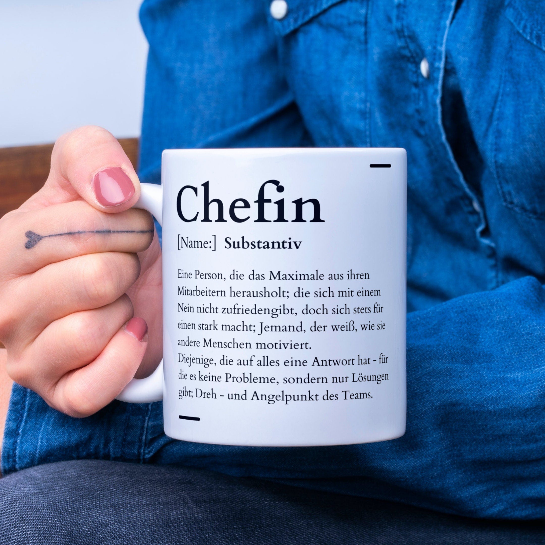 Tasse für die Chefin Definition Synonym Geschenk| personalisierbar mit Namen