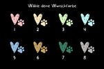 Lade das Bild in den Galerie-Viewer, Hereinspaziert Fußmatte personalisiert mit Namen Farbige Herzen und Tierpfoten Indoor Matte - GlamourDesign
