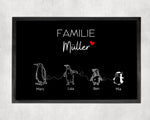 Lade das Bild in den Galerie-Viewer, Pinguin Fußmatte | personalisierbar mit Familiennamen und verschiedenen Pinguine | rutschfest&amp;waschbar | Indoor - GlamourDesign

