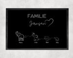 Lade das Bild in den Galerie-Viewer, Elefantenfamilie | Fußmatte | personalisierbar mit Familiennamen und verschiedenen Elefanten | rutschfest&amp;waschbar | Indoor - GlamourDesign
