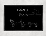 Lade das Bild in den Galerie-Viewer, Elefantenfamilie | Fußmatte | personalisierbar mit Familiennamen und verschiedenen Elefanten | rutschfest&amp;waschbar | Indoor - GlamourDesign
