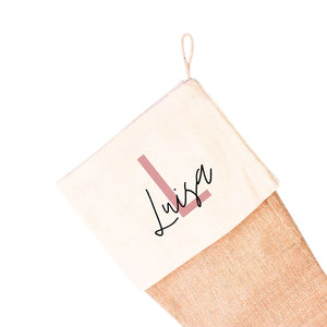 Personalisierter Nikolausstiefel mit Namen | mit Auswahl der Schriftfarbe | Nikolausstrumpf | Weihnachtsstrumpf |Weihnachtsgeschenk - GlamourDesign