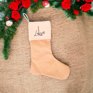 Personalisierter Nikolausstiefel mit Namen | mit Auswahl der Schriftfarbe | Nikolausstrumpf | Weihnachtsstrumpf |Weihnachtsgeschenk - GlamourDesign