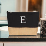 Lade das Bild in den Galerie-Viewer, Personalisierte Kosmetiktasche aus Jute | Schminktasche mit Namen| in 4 Farben - GlamourDesign
