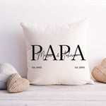 Lade das Bild in den Galerie-Viewer, Papakissen| Personalisierbarer Kissenbezug| Kissen| personalisierbar mit 2 Namen und Geburtsdaten - GlamourDesign
