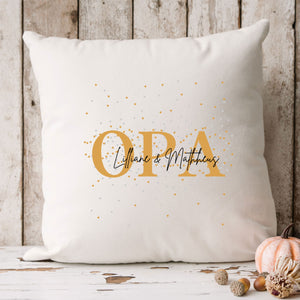 Opakissen| Personalisierbarer Kissenbezug| Opa| personalisierbar mit 2 Namen und Geburtsdaten - GlamourDesign