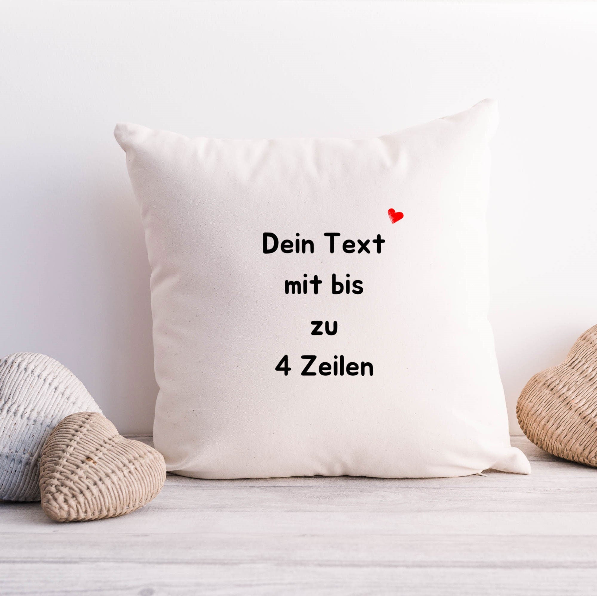 Wunschtext-Kissen | Personalisierbarer Kissenbezug| Wunschtext | personalisierbar mit bis zu 4 Zeilen Text - GlamourDesign