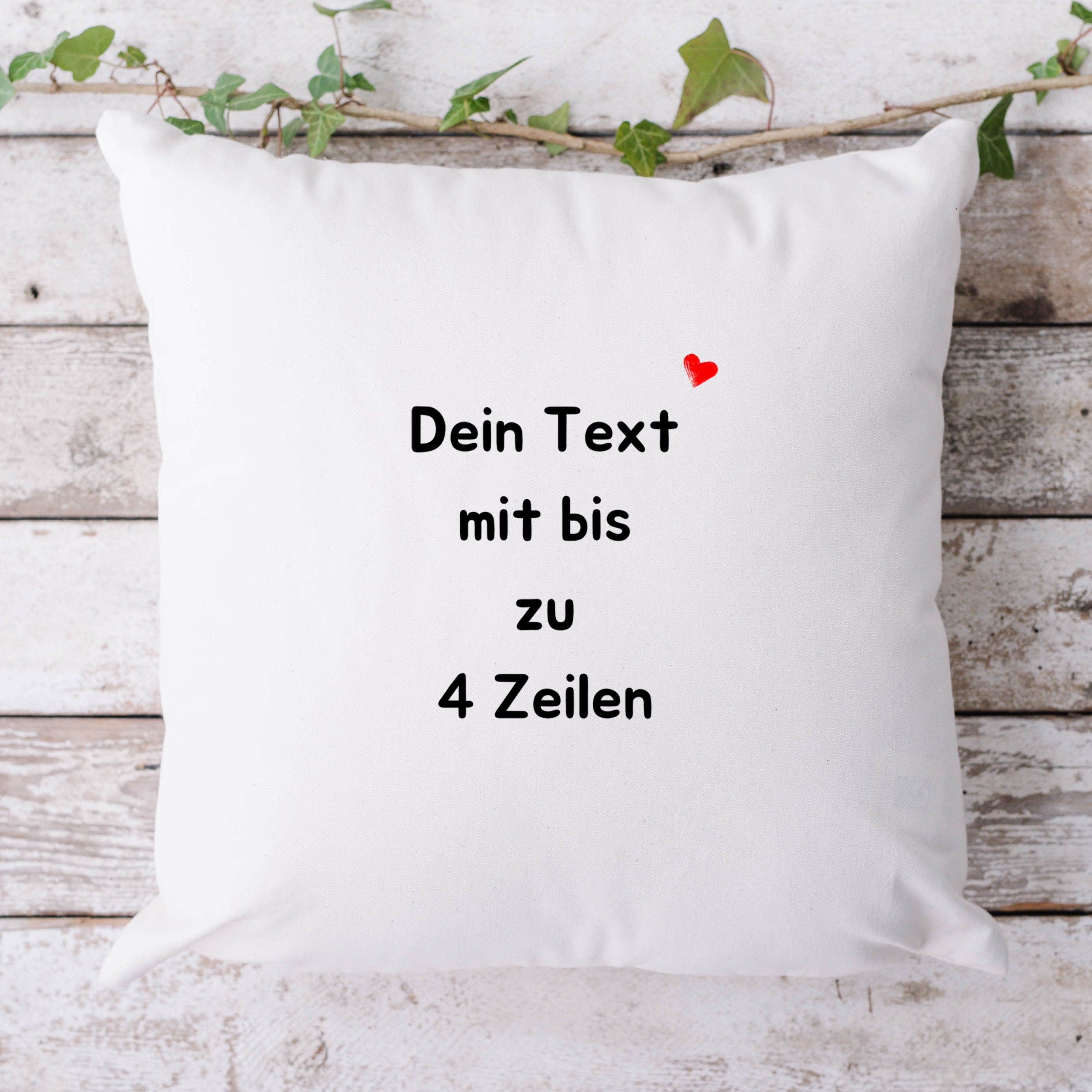 Wunschtext-Kissen | Personalisierbarer Kissenbezug| Wunschtext | personalisierbar mit bis zu 4 Zeilen Text - GlamourDesign