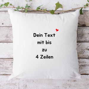 Wunschtext-Kissen | Personalisierbarer Kissenbezug| Wunschtext | personalisierbar mit bis zu 4 Zeilen Text - GlamourDesign