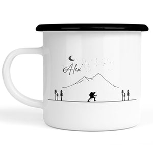 Emaille Tasse| Becher| Berge | personalisierbar mit Namen - GlamourDesign
