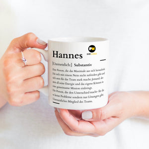 Mitarbeitergeschenk mit Namen | Personalisierbare Tasse | Logo - GlamourDesign