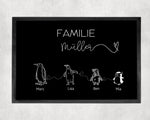 Lade das Bild in den Galerie-Viewer, Pinguin Fußmatte | personalisierbar mit Familiennamen und verschiedenen Pinguine | rutschfest&amp;waschbar | Indoor - GlamourDesign

