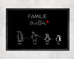 Lade das Bild in den Galerie-Viewer, Pinguin Fußmatte | personalisierbar mit Familiennamen und verschiedenen Pinguine | rutschfest&amp;waschbar | Indoor - GlamourDesign

