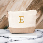Lade das Bild in den Galerie-Viewer, Personalisierte Kosmetiktasche aus Jute | Schminktasche mit Namen| in 4 Farben - GlamourDesign
