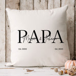 Lade das Bild in den Galerie-Viewer, Papakissen| Personalisierbarer Kissenbezug| Kissen| personalisierbar mit 2 Namen und Geburtsdaten - GlamourDesign
