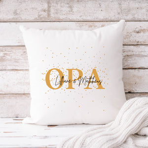 Opakissen| Personalisierbarer Kissenbezug| Opa| personalisierbar mit 2 Namen und Geburtsdaten - GlamourDesign