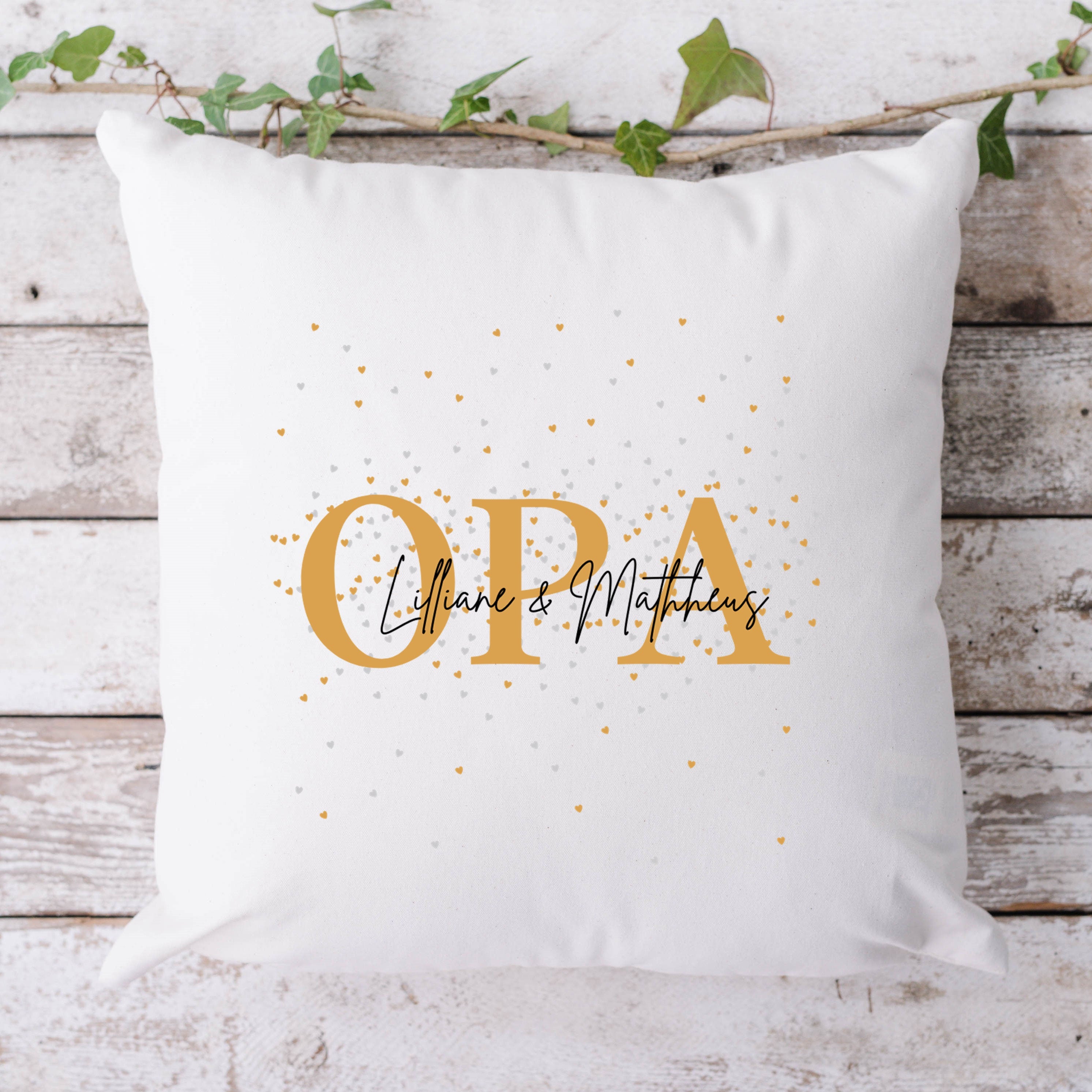 Opakissen| Personalisierbarer Kissenbezug| Opa| personalisierbar mit 2 Namen und Geburtsdaten - GlamourDesign