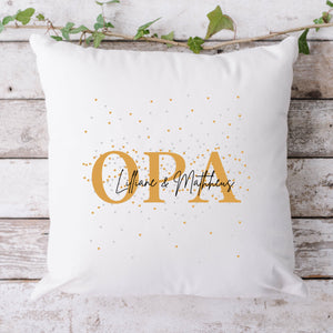 Opakissen| Personalisierbarer Kissenbezug| Opa| personalisierbar mit 2 Namen und Geburtsdaten - GlamourDesign