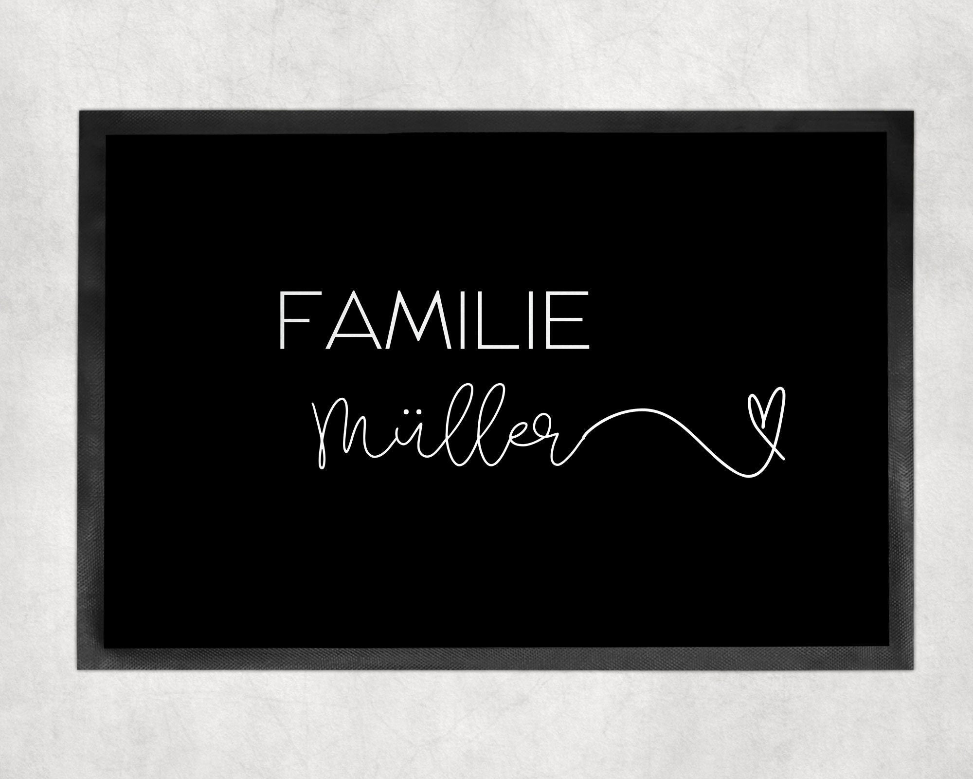 Fußmatte | personalisierbar mit Familiennamen | minimalistisches Design | rutschfest&waschbar | Indoor - GlamourDesign