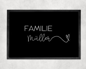 Fußmatte | personalisierbar mit Familiennamen | minimalistisches Design | rutschfest&waschbar | Indoor - GlamourDesign