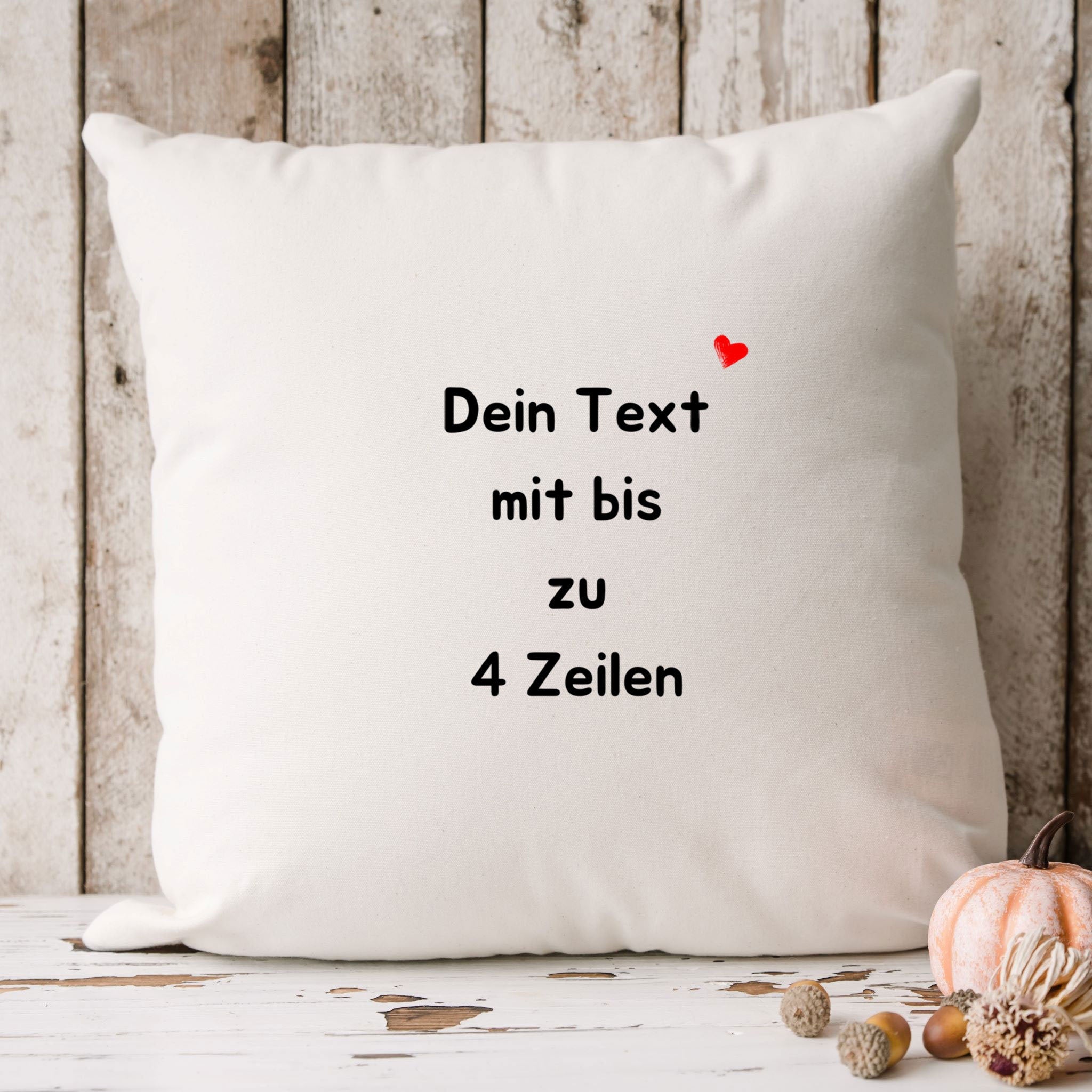 Wunschtext-Kissen | Personalisierbarer Kissenbezug| Wunschtext | personalisierbar mit bis zu 4 Zeilen Text - GlamourDesign