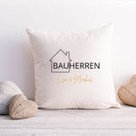 Lade das Bild in den Galerie-Viewer, Bauherren-Kissen| Personalisierbarer Kissenbezug| Bauherren | personalisierbar mit 2 Namen - GlamourDesign
