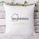 Lade das Bild in den Galerie-Viewer, Bauherren-Kissen| Personalisierbarer Kissenbezug| Bauherren | personalisierbar mit 2 Namen - GlamourDesign

