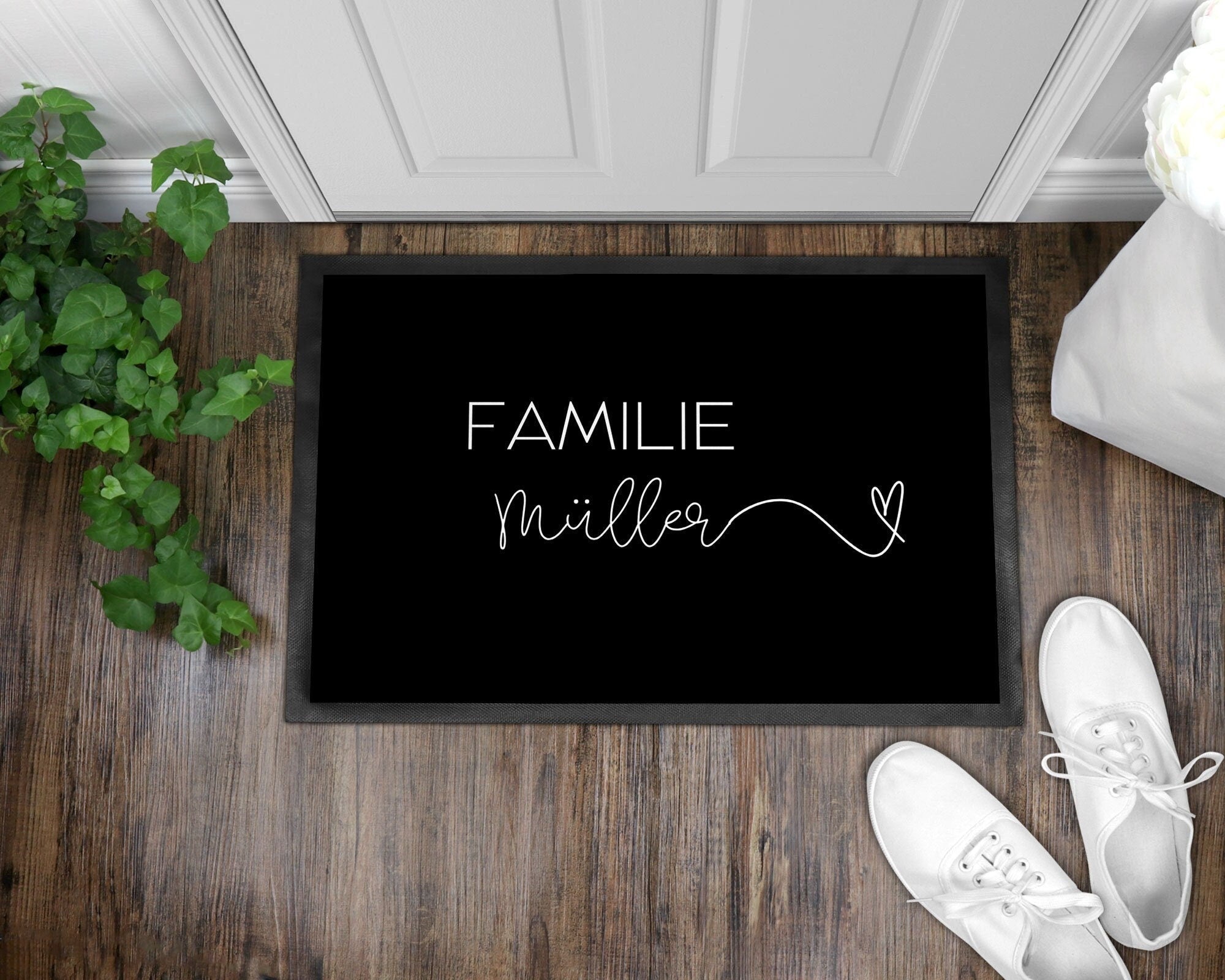 Fußmatte | personalisierbar mit Familiennamen | minimalistisches Design | rutschfest&waschbar | Indoor - GlamourDesign