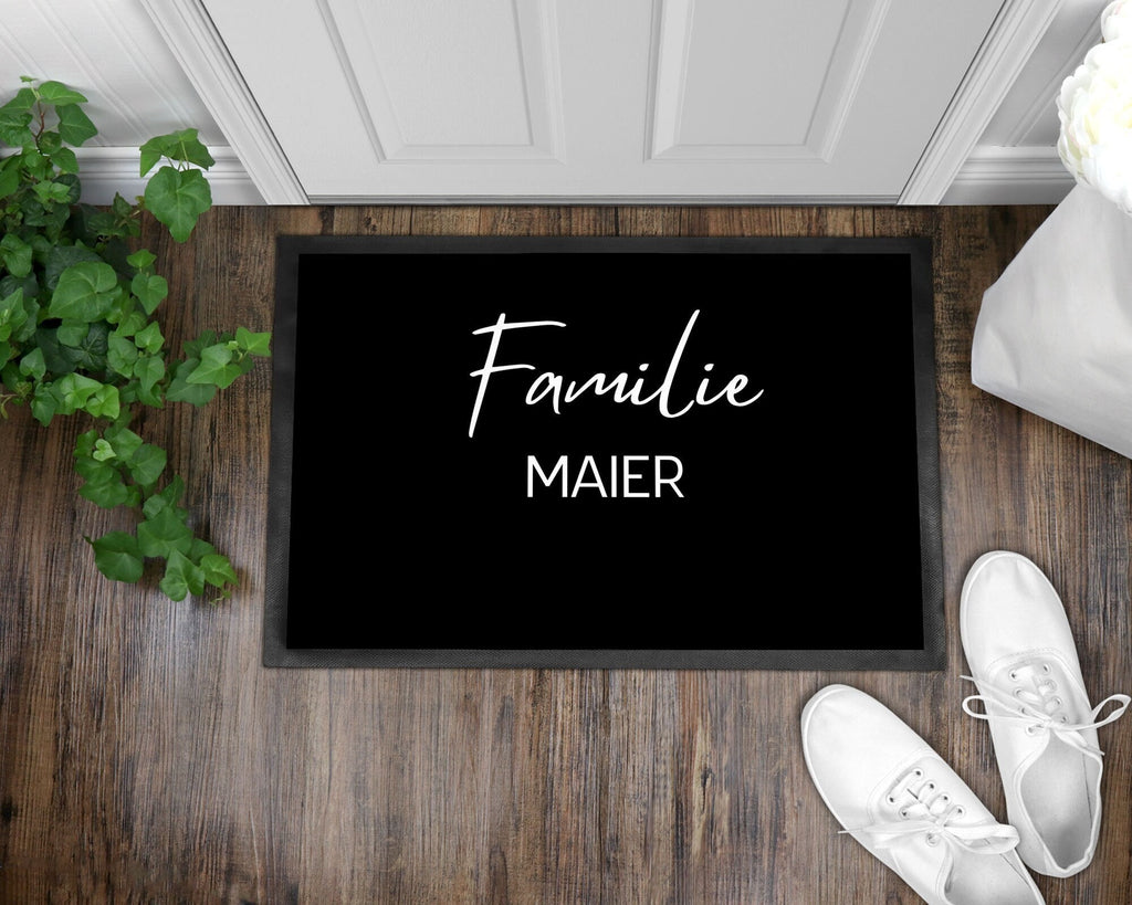 Fußmatte | personalisierbar mit Familiennamen | minimalistisches Design | rutschfest&waschbar | Indoor - GlamourDesign