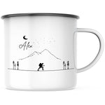 Lade das Bild in den Galerie-Viewer, Emaille Tasse| Becher| Berge | personalisierbar mit Namen - GlamourDesign
