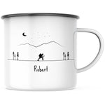 Lade das Bild in den Galerie-Viewer, Emaille Tasse| Becher| Berge | Wandern | personalisierbar mit Namen - GlamourDesign
