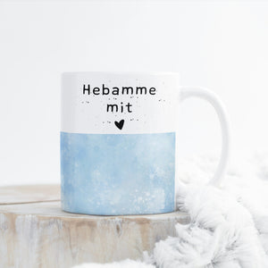 Personalisierte Tasse für die Hebamme | Hebamme mit Herz | Tasse mit Wunschtext | Geschenkidee | Individuell bedruckt - GlamourDesign