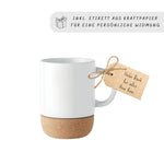Lade das Bild in den Galerie-Viewer, Tasse aus Keramik personalisierbar mit Wunschnamen und Herzchen| individuelle Gravur | Kork | - GlamourDesign
