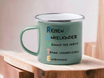 Lade das Bild in den Galerie-Viewer, Emaille Tasse in Mint| Tasse mit lustigem Motiv für Rentner| - GlamourDesign
