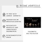 Lade das Bild in den Galerie-Viewer, Hereinspaziert Fußmatte personalisiert mit Namen Farbige Herzen und Tierpfoten Indoor Matte - GlamourDesign
