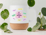 Lade das Bild in den Galerie-Viewer, Tasse aus Keramik personalisierbar | individuelle Gravur | Kork | My daily motivation Cup | - GlamourDesign
