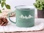 Lade das Bild in den Galerie-Viewer, Emaille Tasse in Mint| Wandertasse | Berge | Kaffeetasse| - GlamourDesign
