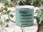 Lade das Bild in den Galerie-Viewer, Emaille Tasse in Mint| Tasse mit lustigem Motiv für Rentner| - GlamourDesign
