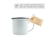 Lade das Bild in den Galerie-Viewer, Emaille Tasse| Becher| Geschenk für Segelfans| Lets go sailing| personalisiert mit Wunschnamen - GlamourDesign
