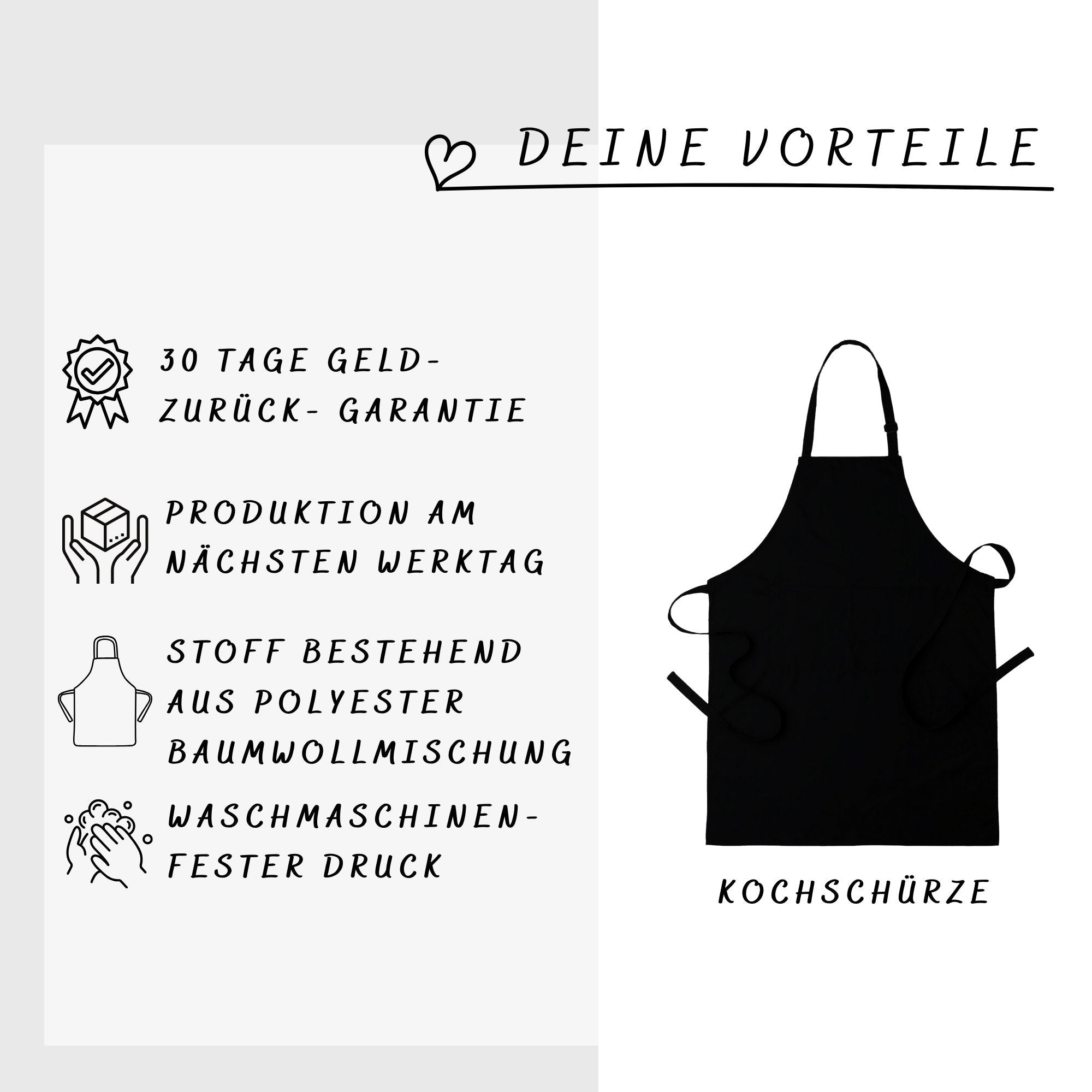Kochschürze| Backschürze| Schürze| personalisiert mit Namen| Backfee - GlamourDesign