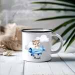 Lade das Bild in den Galerie-Viewer, emaille tasse kinder personalisiert name baby geschenke kindergarten kindergeburtstag camping - GlamourDesign
