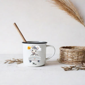 emaille tasse kinder personalisiert name baby geschenke kindergarten kindergeburtstag camping - GlamourDesign
