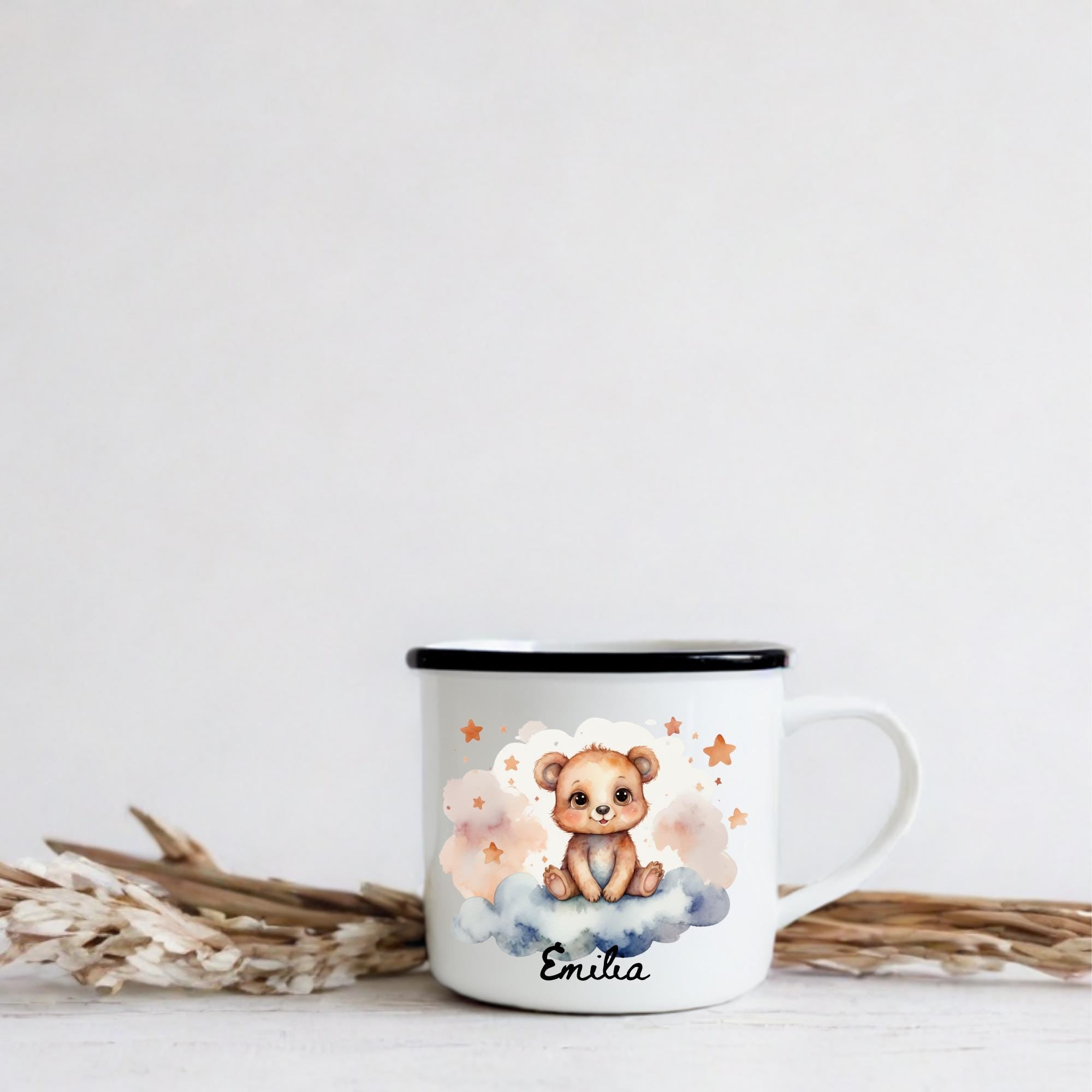 emaille tasse kinder personalisiert name tasse babygeschenke kindergeburtstag camping - GlamourDesign