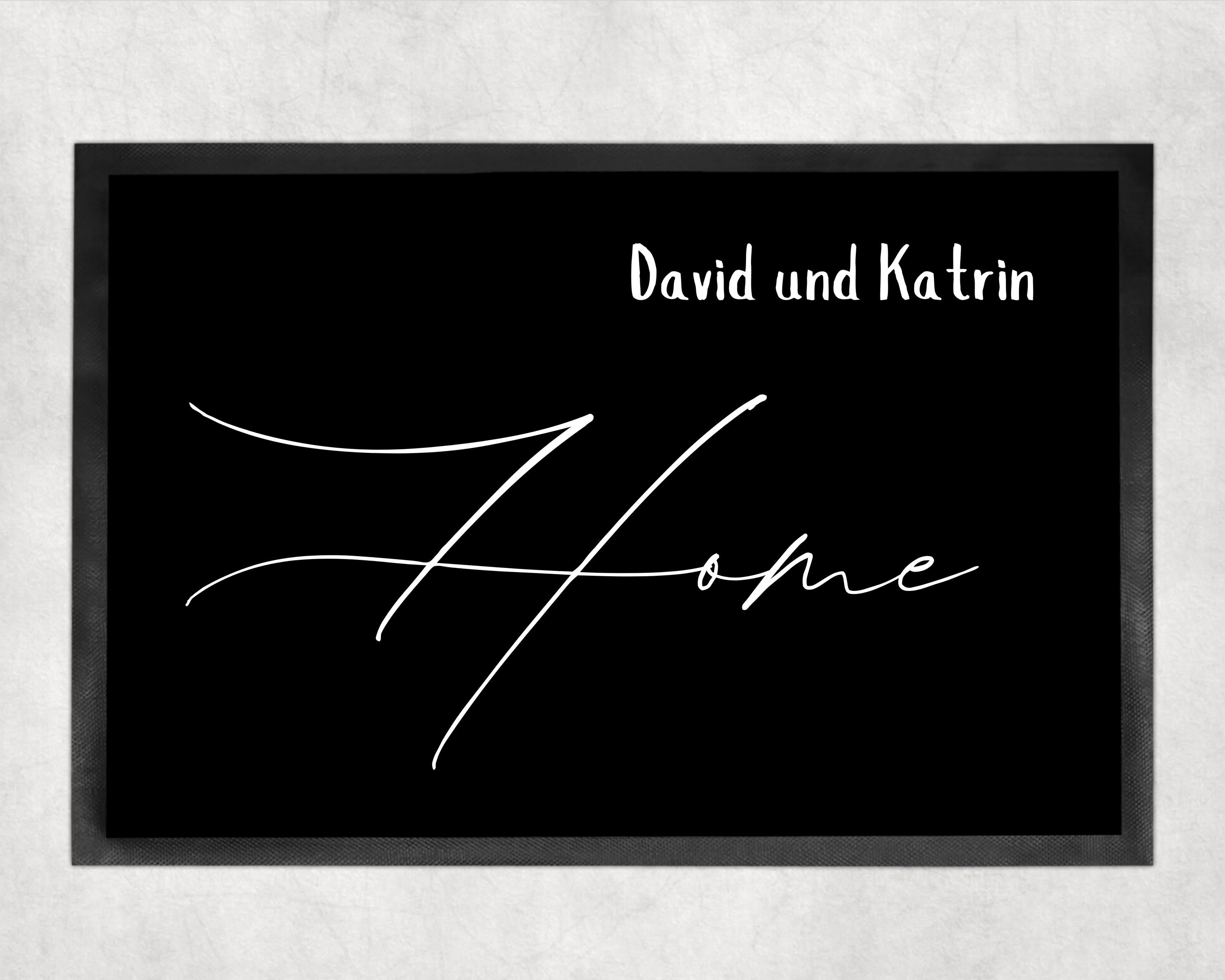 Fußmatte personalisiert mit Namen| rutschfest & waschbar | doormat indoor - GlamourDesign