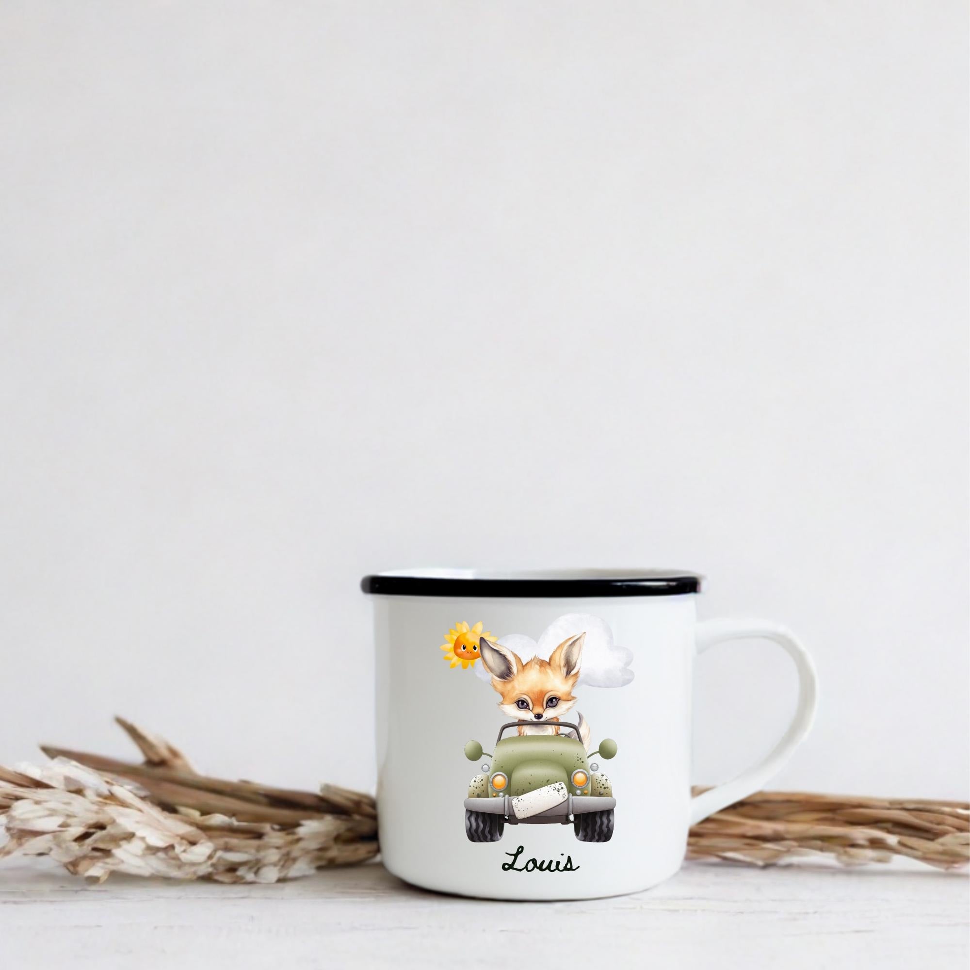 emaille tasse kinder personalisiert name baby geschenke kindergarten kindergeburtstag camping - GlamourDesign