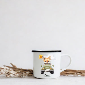 emaille tasse kinder personalisiert name baby geschenke kindergarten kindergeburtstag camping - GlamourDesign