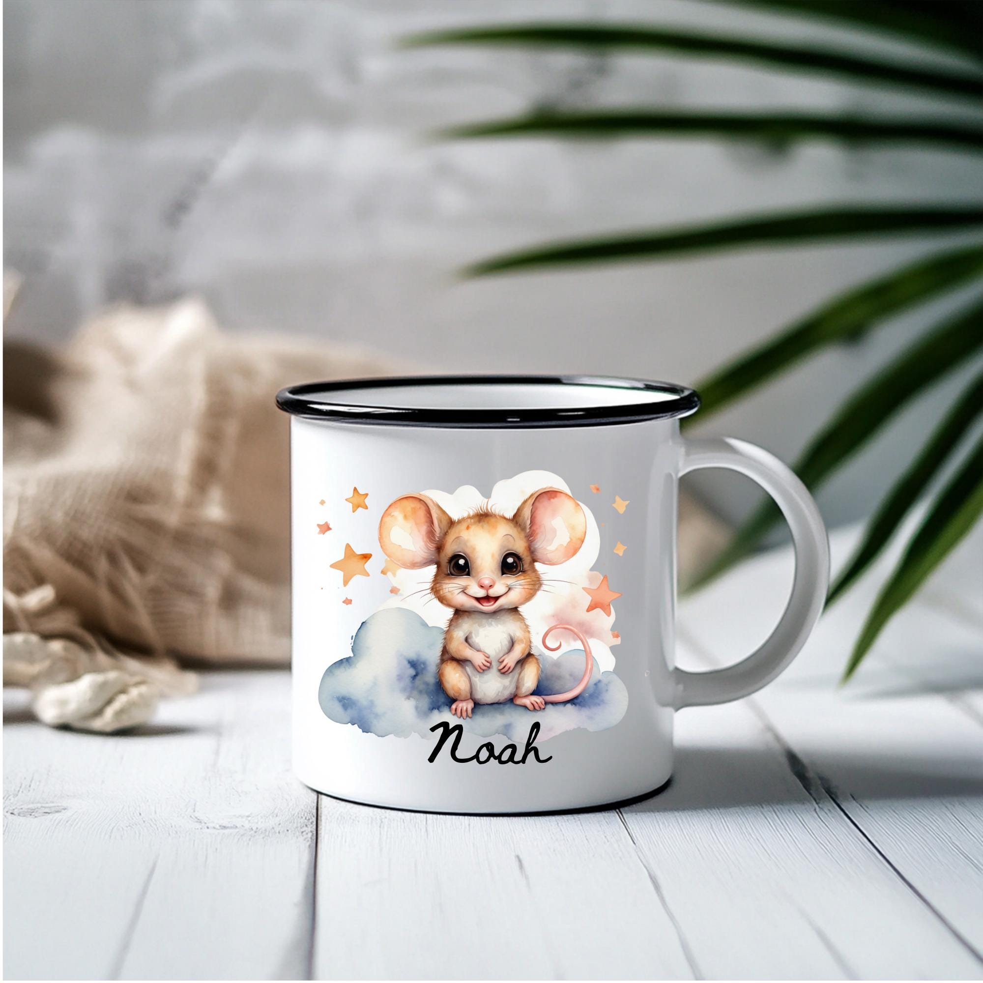 emaille tasse kinder personalisiert name tasse babygeschenke kindergeburtstag camping - GlamourDesign